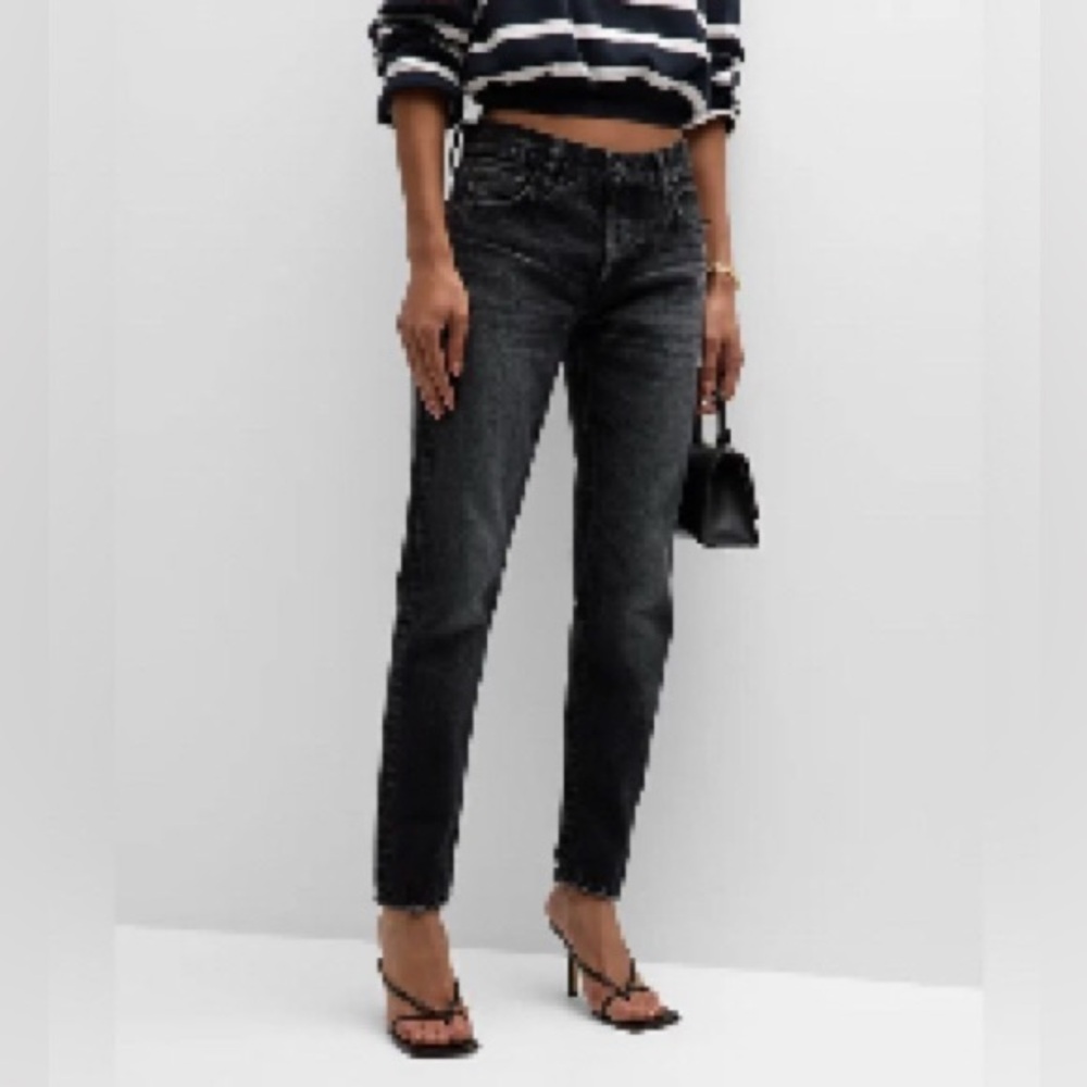 NWT Moussy Broderick Tapered jeans Washed black size 25‎